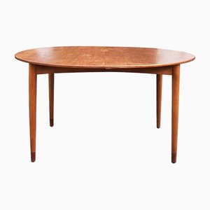 Esstisch mit ovaler Tischplatte und rechteckiger Schürze, 1950er