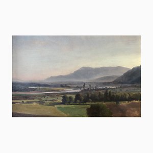 Jean-Philippe George-Julliard, Paysage, Oil on Cardboard, Framed