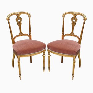 Set of Napoleon III Giltwood Chairs, Late 19th Century