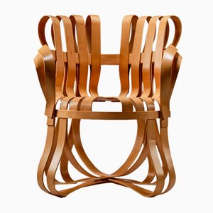 Cross Check Stuhl aus weißem Ahorn Bugholz von Frank Gehry für Knoll, 1990er