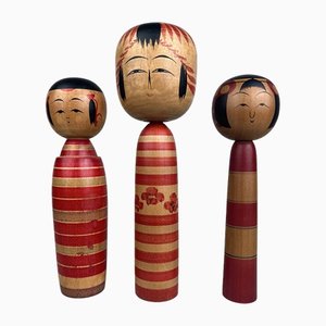 Figurines Kokeshi Vintage, 1960s, Set de 3