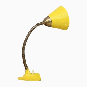 Lámpara de mesa vintage amarilla, años 60