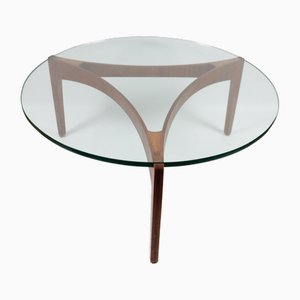 Coffee Table in Teak with Glass Plate by Sven Ellekaer for Christian Linneberg, 1960s