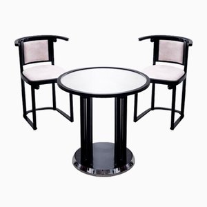 Art Nouveau Side Table & Chairs by Josef Hoffmann for Wittmann, Set of 3