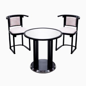 Table d'Appoint et Chaises Art Nouveau par Josef Hoffmann pour Wittmann, Set de 3