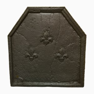 Antique French Fireback in Cast Iron with Fleur De Lile of the Bourbon, 1700s