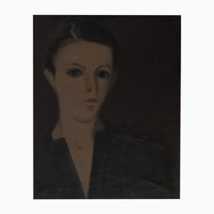 Albert Chavaz, La Niece Véronique de Savièse, Valais, 1974, Oil on Cardboard, Framed
