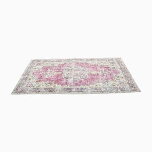 Fuchia Color Distressed Area Rug