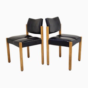Set of Chairs in Beech and Imitation Leather by Pierre Guariche, 1970