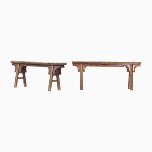 Benches in Elm, 1900, Set of 2