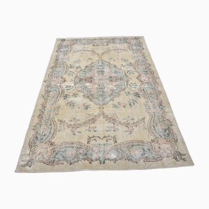 Vintage Floral Patterned Hand Knotted Area Rug