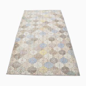 Tapis Oushak à Motif Floral Multicolore