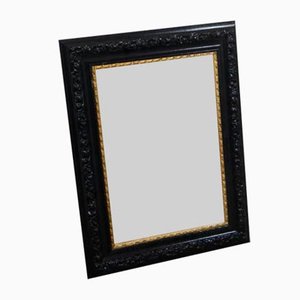 Mirror with Black Gold Frame, 1980s