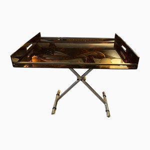 Acrylic Glass Torte and Brass Lacite Folding Tray Table from Mercier Paris, 1970s