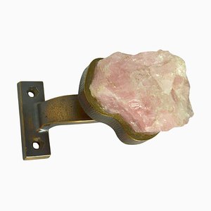 Rose Quarz and Bronze Push Pull Door Handle, 1970s