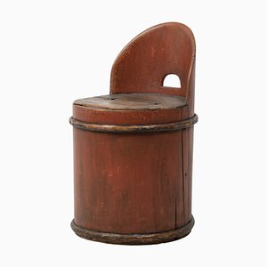Antique Swedish Folk Art Stump Chair