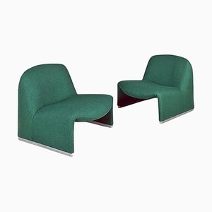 Modern Italian Green Alky Chairs attributed to Giancarlo Piretti for Anonima Castelli, 1970s