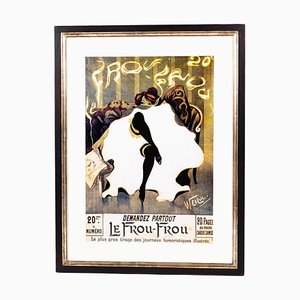 Art Nouveau French Cancan Dance Advertising Poster, 1980s