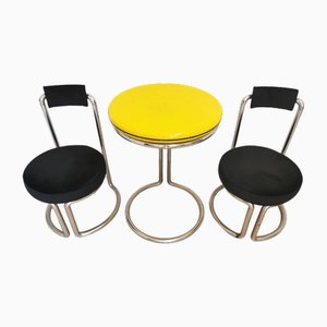 Space Age Bar Table and Stools, Italy, 1970s, Set of 3