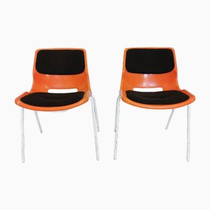 Meblo Stackable Conference Chairs by Overman for Meblo, 1970s, Set of 2