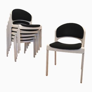 Stapelbarer Stuhl aus Kunststoff, Holz und Schichtholz von Aeon Mondial, Niederlande, 1980er