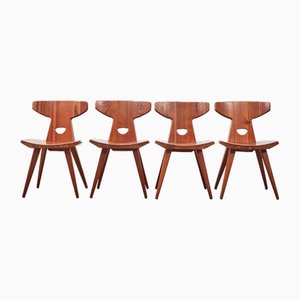 Danish Pine Dining Chairs by Jacob Kiellandt-Brandt for I. Christiansen, 1960s, Set of 4