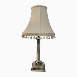 Antique Victorian Quality Silver Plated Table Lamp, 1880s