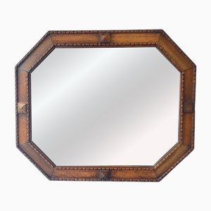 Achteckiger Vintage Spiegel mit abgeschrägtem Rand