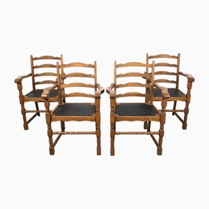 Vintage Medieval Chairs in Oak, Set of 4