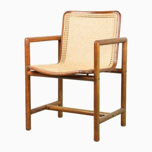 Skandinavischer Vintage Stuhl aus Holz & Schilfrohr, 1980er