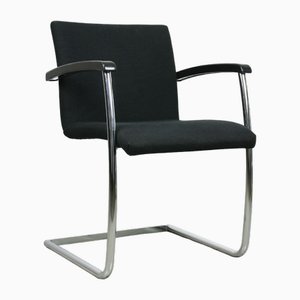 Vintage Bauhaus Black Office Chair in Chrome and Fabric, 1990s