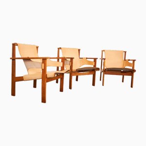 Mid-Century Safari Trienna Chairs by Carl-Axel Acking for NK, 1960s, Set of 3
