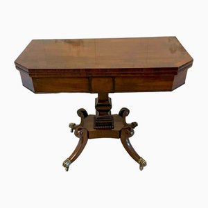 Mesa para cartas Regency antigua de caoba, década de 1830