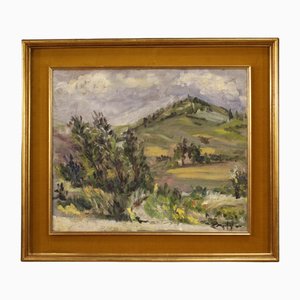 Italienischer Künstler, Impressionistische Landschaft, 1960, Öl auf Leinwand, Gerahmt