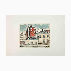 Orfeo Tamburi, View of Paris, 1970s, Etching