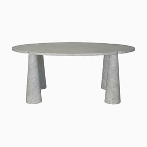 Large Dining Table in Carrara Marble by Angelo Mangiarotti for Skipper, 1970