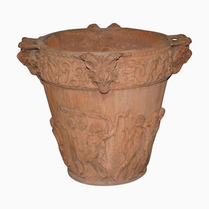 Grande Cache-Pot Antique en Terre Cuite, 1890