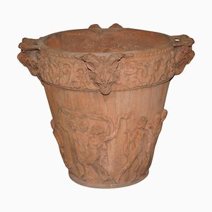 Vaso da fiori grande antico in terracotta, 1890