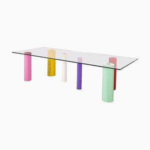 Italian Postmodern Wood and Glass PVC Palafitte Dining Table by Cleto Munari, 2008