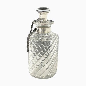 Dutch Glass Bottle with Silver Stopper by Manikus and Verhoef, 1890s