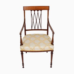 Fauteuil Antique Sheraton Revival, 19ème Siècle attribué à Maple & Co