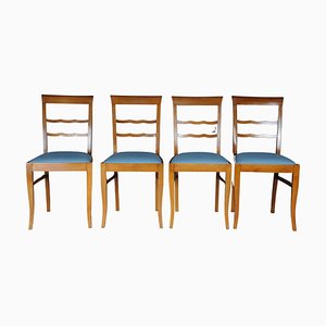 Vintage Biedermeier Chairs in Birch, Set of 4