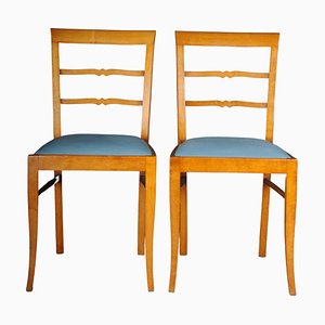 Vintage Biedermeier Chairs in Birch, Set of 2