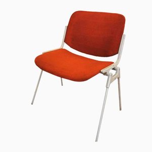 Vintage Italian Office Chair in Orange by Giancarlo Piretti for Castelli, 1960s