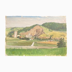 Isaac Charles Goetz, Landschaft, 1920er, Aquarell