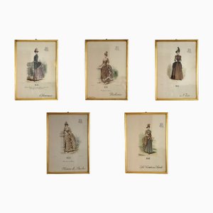 Fashion Illustration Engravings from Bulteau et Cie, 1890s, Set of 5