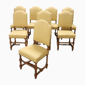 Oak Wood Dining Chairs, Set of 8