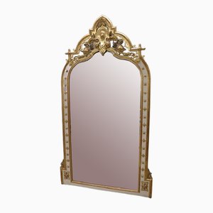 19th Century Lacquered and Gilded Wood Wall Mirror