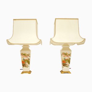 Chinese Porcelain Table Lamps, 1970s, Set of 2