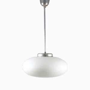 Mid-Century Italian Oval Lamp in Opaline